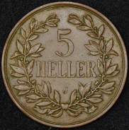 5 геллеров 1908 (Германская Восточная Африка) J