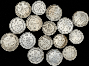 Набор из 16-ти сер. монет (Николай II)