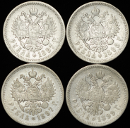 Набор из 4-х монет Рубль 1897-1899