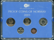 Набор монет 2001 (Норвегия) (в п/у)