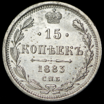 15 копеек 1883 СПБ-ДС