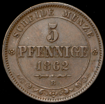 5 пфеннигов 1862 (Саксония) B