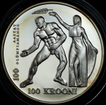 100 крон 1996 "100 лет Олимпийским играм" (Эстония)