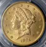 20 долларов 1891 (в слабе) (США)