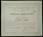 5 акций по 100 рублей 1917 "Нижне-тагильские и луньевские горные и механические заводы"