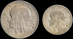 Набор из 2-х сер  монет (Польша)