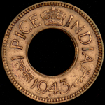 1 пайс 1943 (Индия)