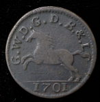 1 1/2 пфеннинга 1701 (Брауншвейг-Люнебург-Целле)