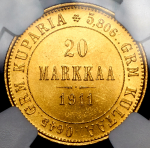 20 марок 1911 (Финляндия) (в слабе) L