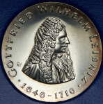 20 марок 1966 "250 лет со дня смерти Готфрида Вильгельма Лейбница"