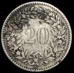 20 рапенов 1850 (Швейцария) BB