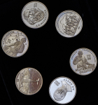 Набор из 6-ти памятных монет Рубль (в п/у)