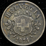 10 раппенов 1871 (Швейцария) 