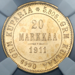 20 марок 1911 (Финляндия) (в слабе) L