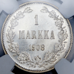 1 марка 1908 (Финляндия) (в слабе) L