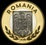 100 леев 1998. Проба ""XIX Зимние олимпийские игры в Нагано: Конькобежный спорт" (Румыния)