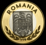 100 леев 1998. Проба "XIX Зимние олимпийские игры в Нагано: Парное фигурное катание" (Румыния)