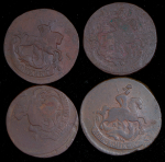 Набор из 12-ти медных монет 2 копейки (Екатерина II)