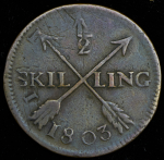 1/2 скиллинга 1803 (Швеция)
