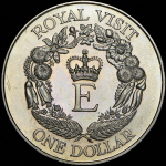 1 доллар 1986 "Королевский визит" (Новая Зеландия)