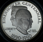 1 доллар 1990 "100 лет со дня рождения Эйзенхауэра" (США)