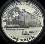 1 доллар 1990 "100 лет со дня рождения Эйзенхауэра" (США)