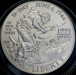 1 доллар 1995 "День "Д" - 6 июня 1944" (США)