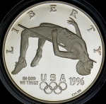 1 доллар 1996 "XXVI летние Олимпийские Игры 1996 года в Атланте: Прыжки в высоту" (США)