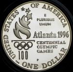 1 доллар 1996 "XXVI летние Олимпийские Игры 1996 года в Атланте: Прыжки в высоту" (США)