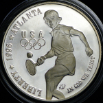 1 доллар 1996 "XXVI летние Олимпийские Игры 1996 года в Атланте: Теннис" (США)