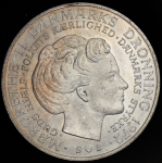 10 крон 1972 "Смерть Фредерика IX и вступление на престол Маргрете II" (Дания)