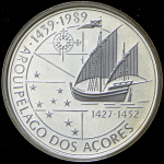 100 эскудо 1989 "550 лет открытия Азорских островов" (Португалия)