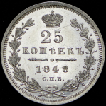 25 копеек 1848 СПБ-НI