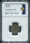 3 крейцера 1735 (Кур  Швейцария) (в слабе)