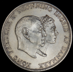5 крон 1960 "Серебряная свадьба Фредерика IX и Ингрид Шведской" (Дания)