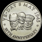 5 крон 1995 "50 лет дню победы (d-day)" (Теркс и Кайкос)