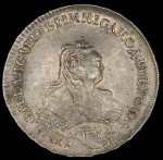 Рубль 1744 ММД (перечекан)