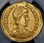 Солид. Валентиниан III. Рим империя (в слабе)