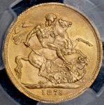 Соверен 1875 (Австралия) (в слабе) М