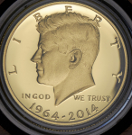 1/2 доллара 2014 "50 лет выпуску полдоллара "Кеннеди"" (в п/у) W
