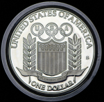 1 доллар 1992 "XXV Летние Олимпийские игры в Барселоне: Бейсбол" (США) S