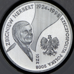 10 злотых 2008 "10 лет со дня смерти Збигнева Херберта" (Польша)