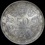 50 шиллингов 1974 "50 лет Австрийскому радио" (Австрия)