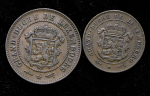 Набор из 2-х медных монет 1854 (Люксембург)