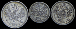Набор из 3- сер. монет 1860