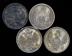 Набор из 4-х монет сер. монет 5 копеек