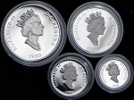 Набор из 4-х платиновых монет 1990 "Белый медведь" (Канада)