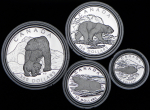 Набор из 4-х платиновых монет 1990 "Белый медведь" (Канада)