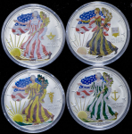 Набор из 4-х сер. монет 1 доллар 2007 "Времена года" (США) (с квитанцией)