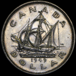 1 доллар 1949 "Вхождение Ньюфаундленда в состав Канады" (Канада)